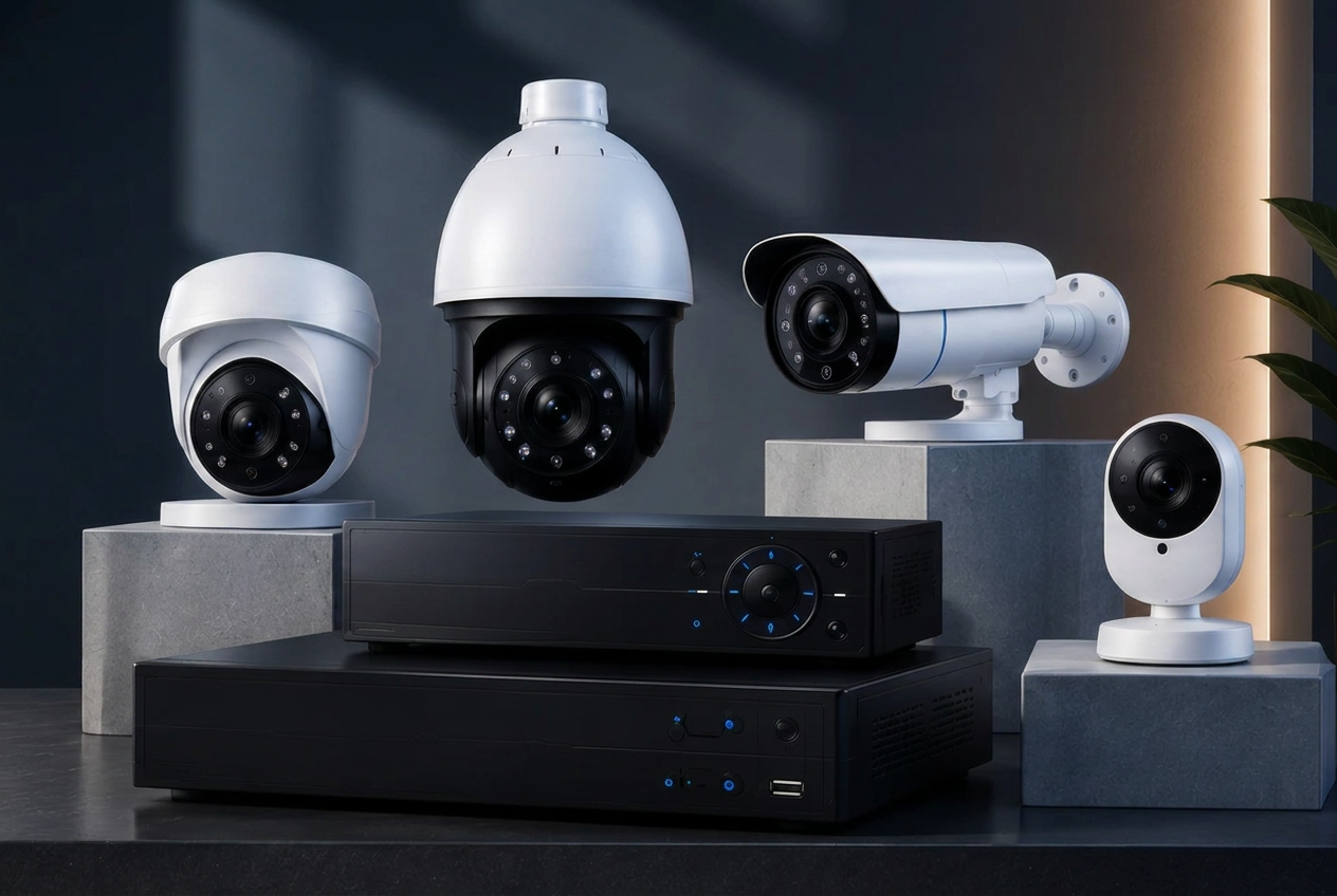 Multi-screen CCTV monitoring wall installed by GP Smart Solutions for a commercial client