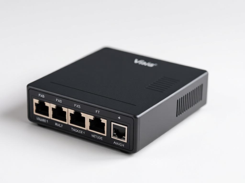 Small VoIP gateway device with FXS and ethernet ports